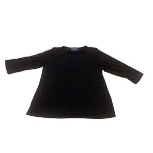 Susan Graver black crew neck top